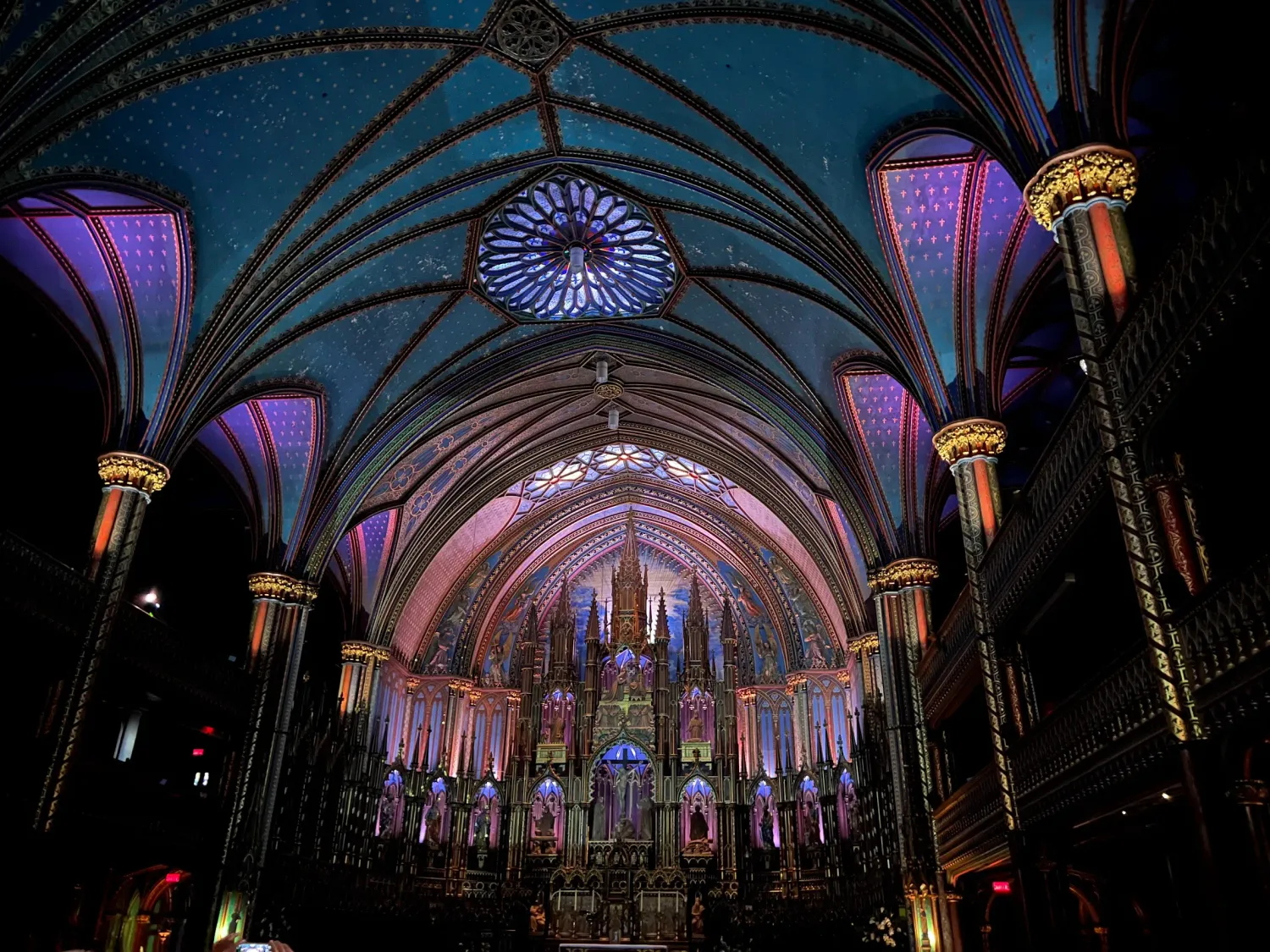 The inside of the Notre-Dame Basilica