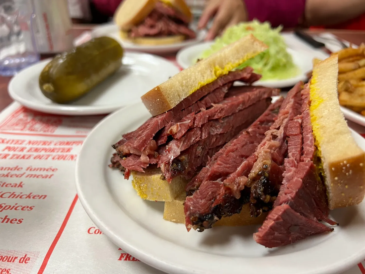 Smoked Meat sandwich at Schwartz’s in Montréal.